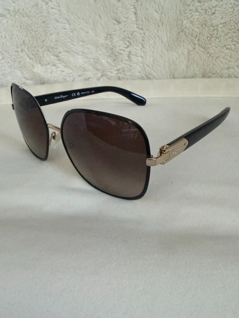 Salvatore Ferragamo SF150S 733 59-16 135mm Sunglasses Light Gold Black with Lens